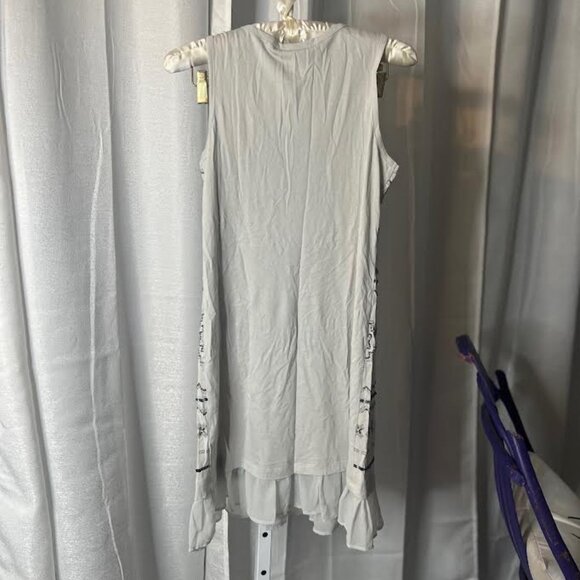 NWT LOGO Lavish Beaded Mini Dress is Gray - Size XS - Picture 6 of 7